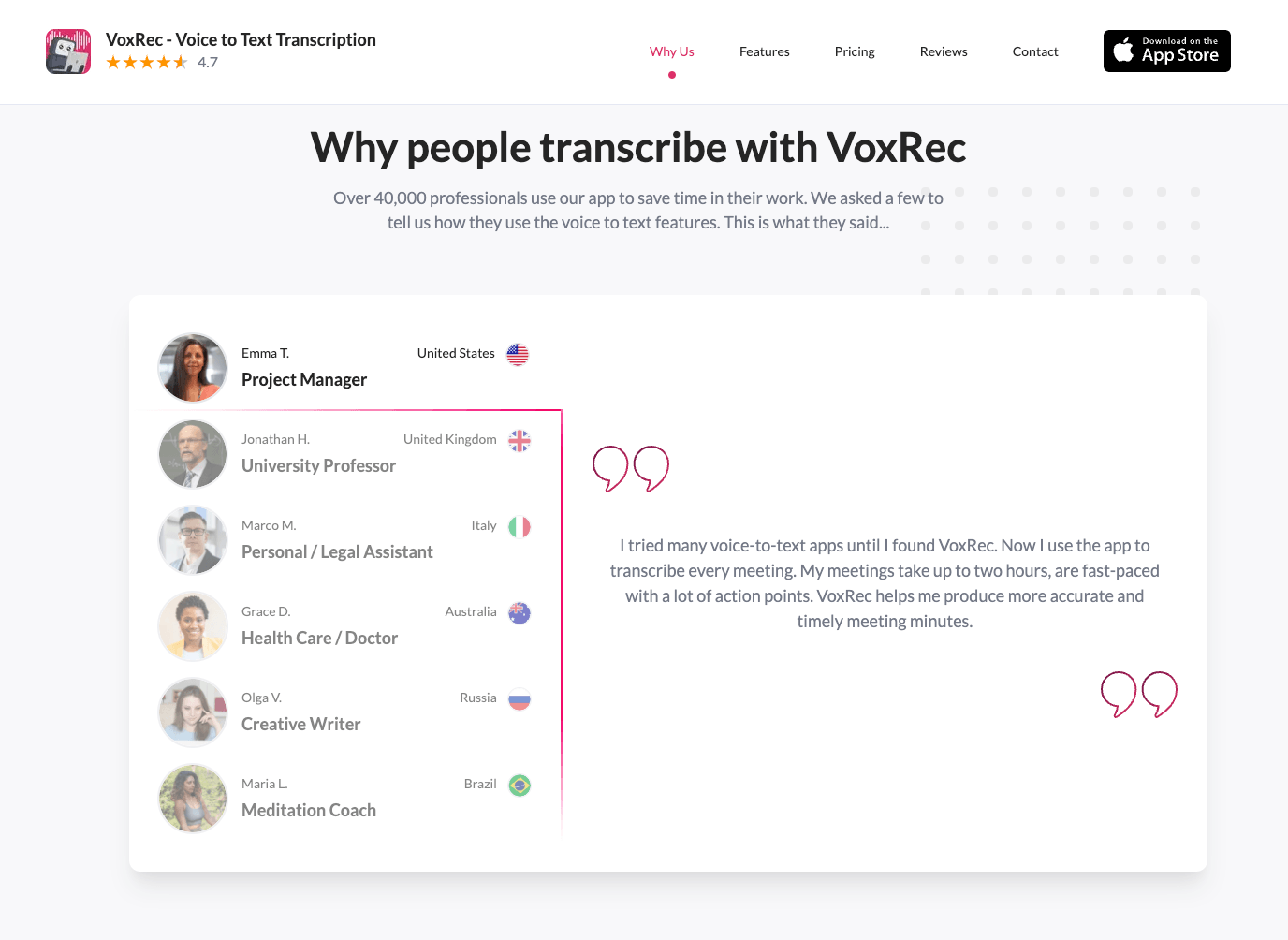 Website screenshot